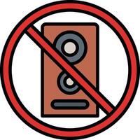 No speaker Line Filled Icon vector