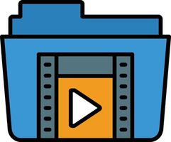 Footage Line Filled Icon vector