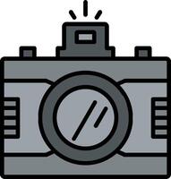 Dslr Camera Line Filled Icon vector