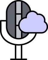 Cloud Line Filled Icon vector