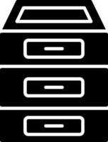 Filing Cabinet Glyph Icon vector