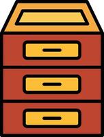 Filing Cabinet Line Filled Icon vector
