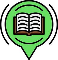 icono lleno de línea de libro vector