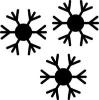 copos de nieve glifo icono vector