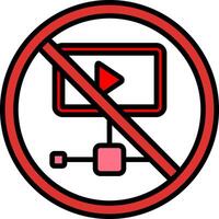 Prohibited Sign Line Filled Icon vector