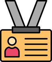 Identification Card Line Filled Icon vector