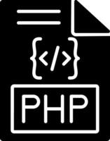 icono de glifo php vector