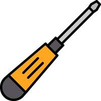 Screwdriver Line Filled Icon vector