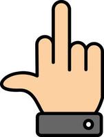 Middle Finger Line Filled Icon vector