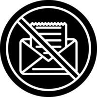 prohibido firmar glifo icono vector