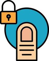Touch Lock Line Filled Icon vector