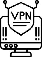 vpn línea lleno icono vector