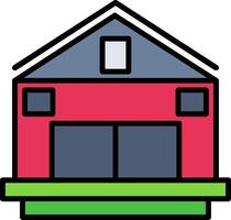 Barn Line Filled Icon vector