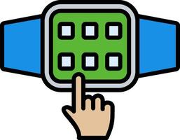 Touchscreen Line Filled Icon vector