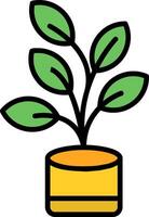 ficus línea lleno icono vector