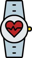 Heart Rate Monitor Line Filled Icon vector