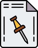 Document Line Filled Icon vector