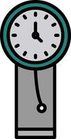 Clock Line Filled Icon vector