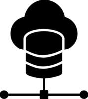 icono de glifo de base de datos en la nube vector