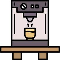 icono lleno de línea de máquina de café vector