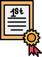 Certificate Line Filled Icon vector