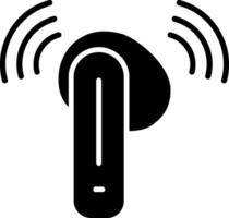 Earbud Glyph Icon vector