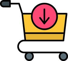 Add To Cart Line Filled Icon vector