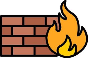 Firewall Line Filled Icon vector