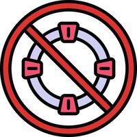 Prohibited Sign Line Filled Icon vector