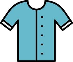 camisa línea lleno icono vector