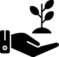 Hand Sprout Glyph Icon vector