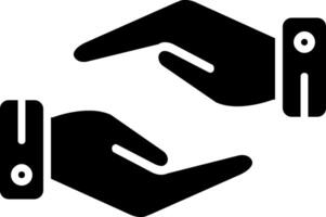 Support Hands Gesture Glyph Icon vector