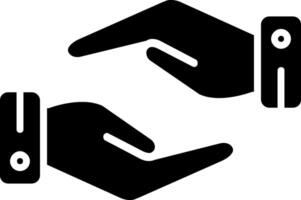 Support Hands Gesture Glyph Icon vector