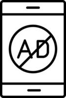 Ad Blocker Line Filled Icon vector