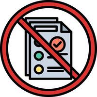 Prohibited Sign Line Filled Icon vector