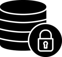 secure Database Glyph Icon vector