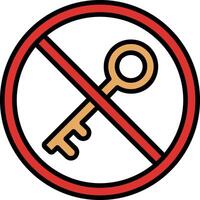 prohibido firmar línea lleno icono vector