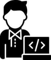 icono de glifo de programador vector