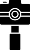 submarino cámara glifo icono vector
