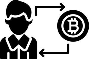 Bitcoin Trading Glyph Icon vector