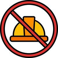 prohibido firmar línea lleno icono vector