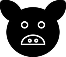 Pig Glyph Icon vector