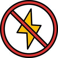 Prohibited Sign Line Filled Icon vector