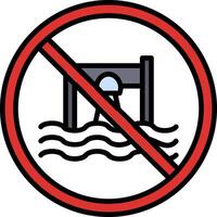 Prohibited Sign Line Filled Icon vector