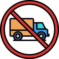 No Heavy Vehicle Line Filled Icon vector