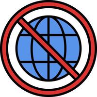 Prohibited Sign Line Filled Icon vector