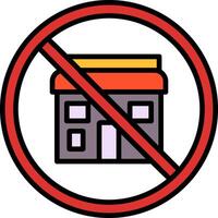 Prohibited Sign Line Filled Icon vector