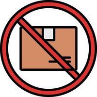 Prohibited Sign Line Filled Icon vector