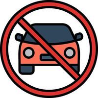 Prohibited Sign Line Filled Icon vector