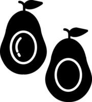 icono de glifo de aguacate vector